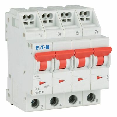 Eaton Leitungsschutzschalter C 10A, 4p Steckkl. PLI-C10/4
