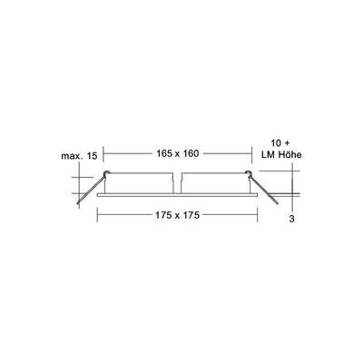 Brumberg Leuchten Einbaumodul quadratisch 4-fach 45029170
