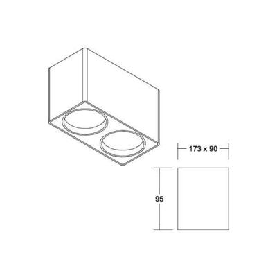 Brumberg Leuchten Anbaumodul rechteckig 2-fach 45124560