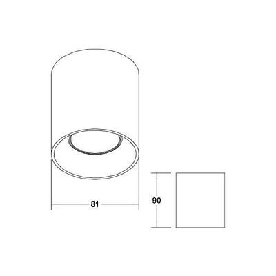 Brumberg Leuchten Anbaumodul rund struktur schwarz 45130180