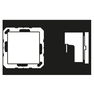 Jung Hotelabdeckung Glas mit LED-Einheit 24 V A CU KO6 M 24 SW