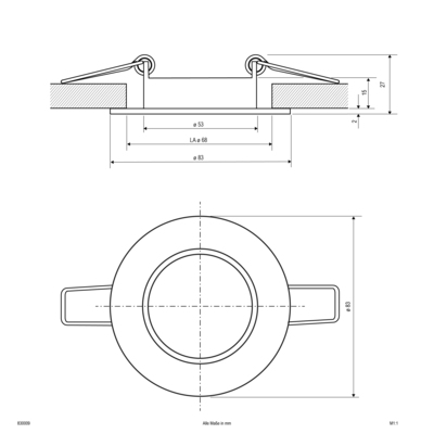 EVN Lichttechnik Einbauring rund o. Fassung schwenkbar, schwarz 830009