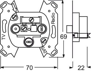 Busch-Jaeger Antennendos.-Einsatz SAT, Stich 0232-101