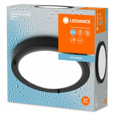 Ledvance Deckenleuchte E27 schwarz Bathr #4099854103339