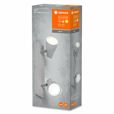 Ledvance LED-Leuchte 2x GU10 2700K, grau LED S #4058075826519