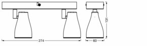 Ledvance LED-Leuchte 2x GU10 2700K, schwarz LED S #4058075826595