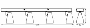 Ledvance LED-Leuchte 4x GU10 2700K, schwarz LED S #4058075826632