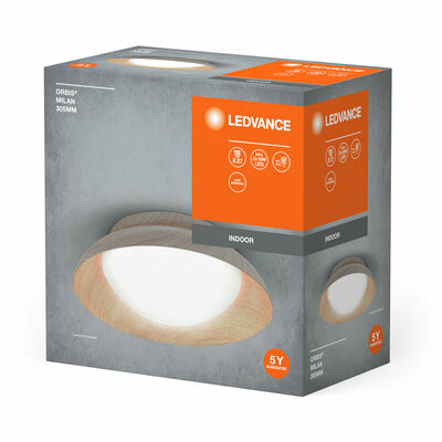 Ledvance Deckenleuchte 2xE27 Holzdekor Orbis #4058075829169