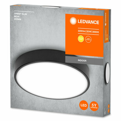 Ledvance LED-Deckenleuchte 3000K, schwarz Orbis #4099854092442
