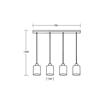 Brumberg Leuchten Pendelleuchte 4x E27 57408080