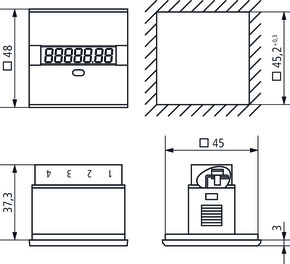 Theben Betriebsstundenzähler 45x45mm BZ 147