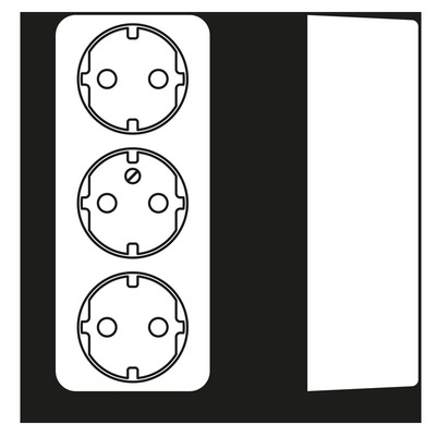 Jung SCHUKO-Dreifach-Steckdose o.Zugentlastung, alpinweiß 10 S 23 LA WW