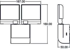 Theben LED-Strahler 17 Watt, schwarz theLeda S17-100L BK