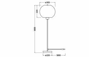 Ledvance Stehleuchte E27 braun D. C.Ball Floor E27