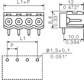 Weidmüller Leiterplattensteckverb. seitlich offen SL 5.00/14/903.2SNOR