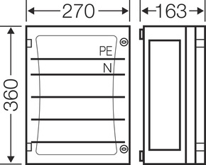 Hensel Sammelschienengehäuse 270x360mm 250A 5p. FP 3212