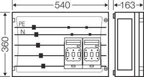Hensel Sammelschienengehäuse 2x3xNH00C 250A 5p. FP 3426