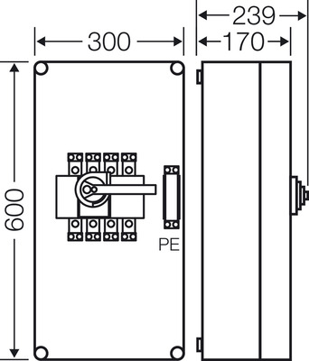 Hensel Mi-Lastschaltergehäuse 160A 4pol.+PE Mi 7457