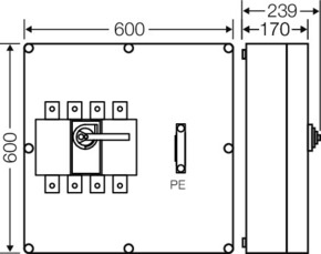 Hensel Mi-Lastschaltergehäuse 400A 4pol.+PE Mi 7846