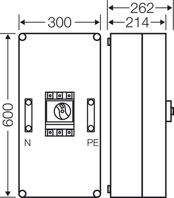 Hensel Mi-Leistungsschalt.Gehäuse 250A 3pol.+PE Mi 7432