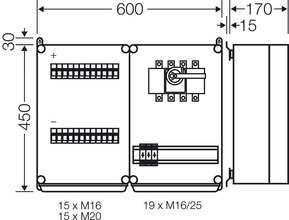 Hensel PV-Anschlusskasten m.Strangsicherungen Mi PV 3621