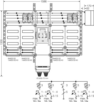 Hensel PV-Wechselrichter-Sammler 220kVA Mi PV 6544