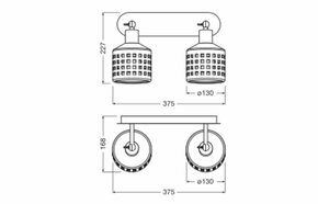 Ledvance Wandleuchte 2xE27 braun D.CL.Wind.Wall2XE27b