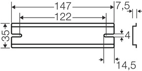 Hensel Tragschiene XXmm für KF10... DK TS 10