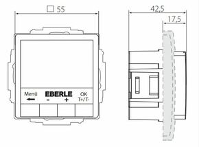 Eberle Controls UP-Thermostat Hinterleuchtung weiß UTE4100Rw-RAL9010G55