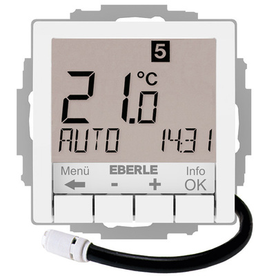 Eberle Controls UP-Uhrenthermostat Hinterleuchtung weiß UTE4800F-RAL9016-G55