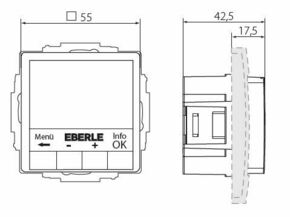 Eberle Controls UP-Uhrenthermostat Hinterleuchtung weiß UTE4800F-RAL9016-G55