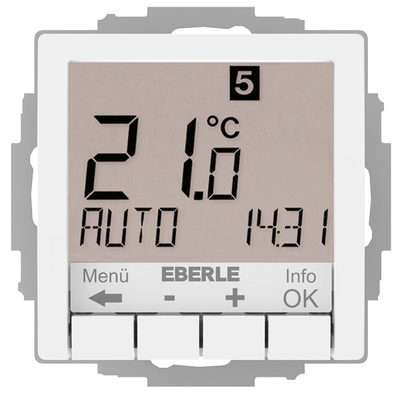 Eberle Controls UP-Uhrenthermostat Hinterleuchtung weiß UTE4800R-RAL9016-G55