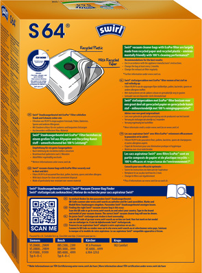 Swirl Staubbeutel für Siemens/Bosch S 64(S66) EcoPor VE4