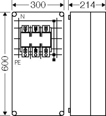 Hensel Mi-NH-Sicherungsgehäuse 1xNH 1 3polig Mi 6472