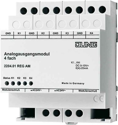 Jung Analogausgangsmodul 4-f. REG Gehäuse 4TE 2204.01 REGAM