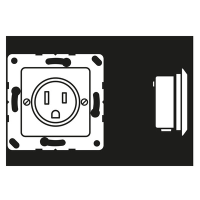 Jung Steckd NEMA15 A125 V 50x50 alpinweiß 121-15 WW
