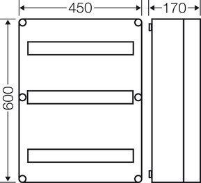 Hensel Mi-Automatengehäuse 54TE Mi 1653