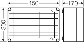Hensel Mi-Sammelschienengehäuse 450x300mm, 630A, 5p. Mi 6359