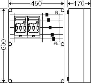 Hensel Mi-NH-Sich.lasttr.gehäuse 2x3xNH00, 400A, 5p. Mi 6622