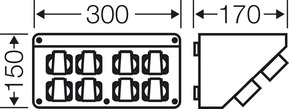 Hensel Mi Connection Box, 8x Schutzk.+CEE16A,5p. Mi CB 18