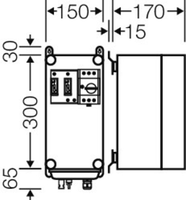 Hensel PV-Generatoranschl.kasten mit ÜSE + Schalter Mi PV 2171