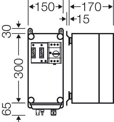 Hensel PV-Generatoranschl.kasten mit ÜSE + Schalter Mi PV 2171
