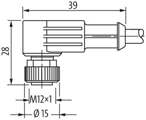 Murrelektronik PUR5x0.34grUL/CSA+schleppk M12 Bu.90° A-kod. 7000-12441-2352000