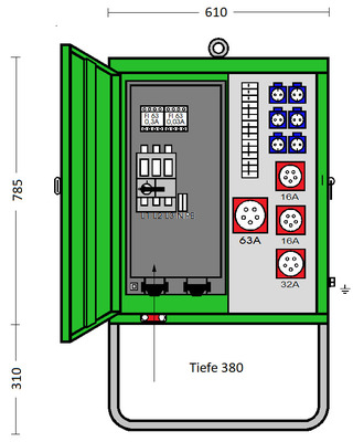 Elektra Tailfingen Verteilerschrank V 63N/A/6211-2 V2