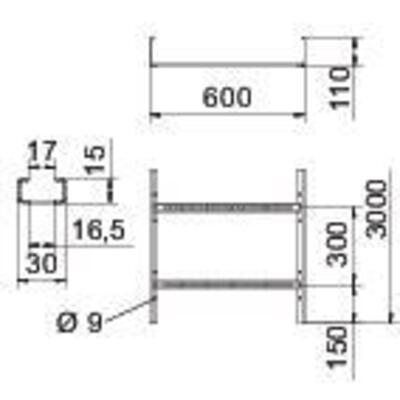 OBO Bettermann Vertr Kabelleiter gelocht m.VS-Sp.110x600x3000 LG 116 VS 3 FS