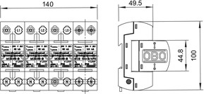 OBO Bettermann Vertr Blitzstromableiter Set f.TT u.TNS Netze MCD 50-B 3+1