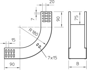 OBO Bettermann Vertr Vertikalbogen 90Grad 60x400mm RBV 640 S FS OBO Bettermann Vertr Vertikalbogen 90Grad 60x400mm RBV 640 S FS