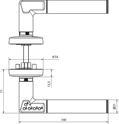 Assa Abloy effeff Code Handle Ausführung A Tastatur VK 8mm 492-08---11---6