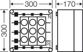 Hensel Sicherungsgehäuse 3x DIII 63A 3polig Mi 3264
