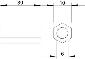 OBO Bettermann Vertr Distanzmuffe 965 M6X30 G